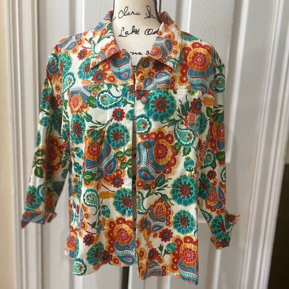 KAKTUS JACKET PSYCHEDELIC PAISLEY 60’STYLE HIPPIE SUMMER OF LOVE VISUAL SZ XL - Picture 13 of 15